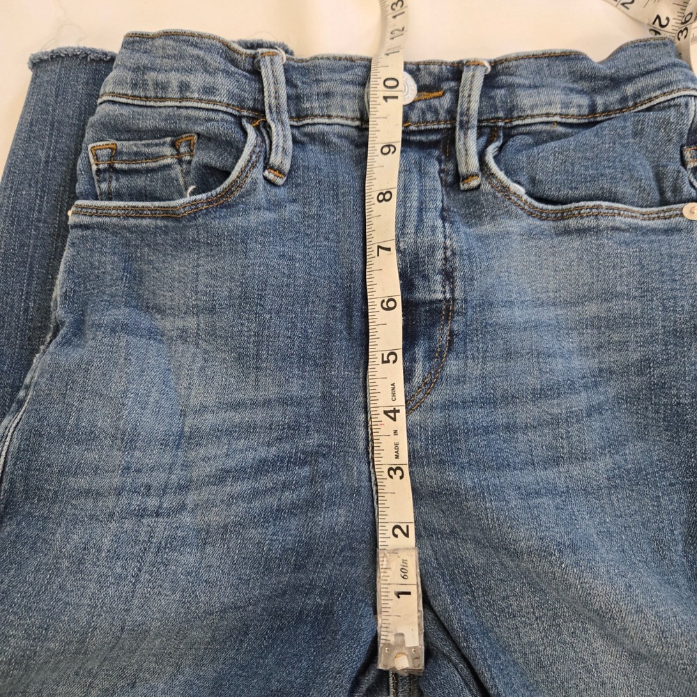 FRAME Le Sylvie Crop Jeans Womens Size 25 Blue Denim Distressed Hem 25x21 Chic - Picture 8 of 13